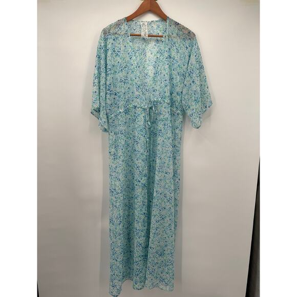 Sadie & Sage The Flask & Feel Sheer Kimono Tie Wrap Top // M - Picture 6 of 13